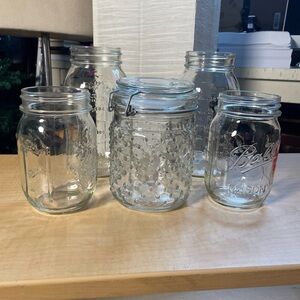 Clear Glass Mason Jars Set - Assorted Styles